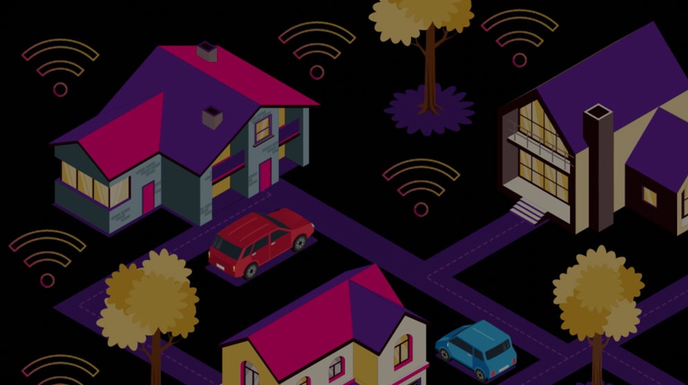 Image of neighborhood with wifi coverage